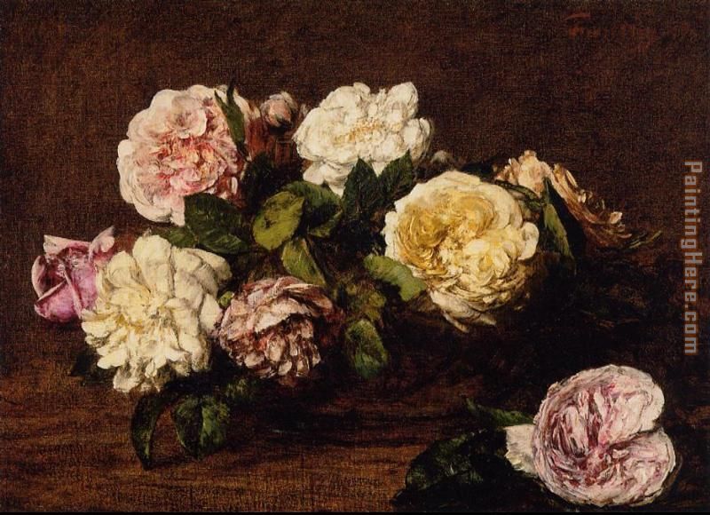 Flowers Roses I painting - Henri Fantin-Latour Flowers Roses I art painting